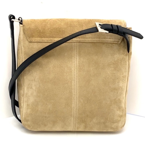 Wilson’s Women's Tan Suede Leather Maxima Crossbody Handbag - Picture 3 of 9